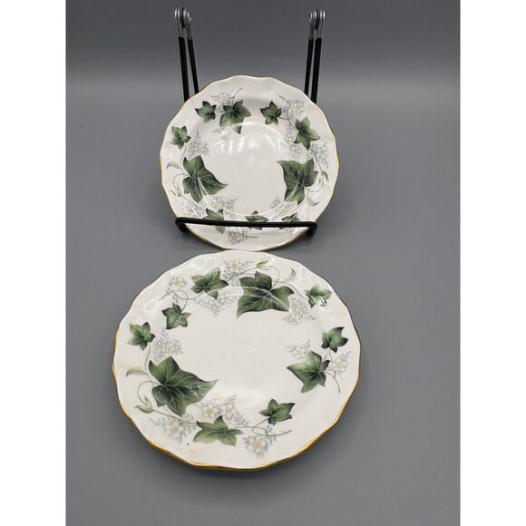 Vintage Duchess Bone China England IVY 2 Small Plates Coasters 70s - Picture 4 of 4